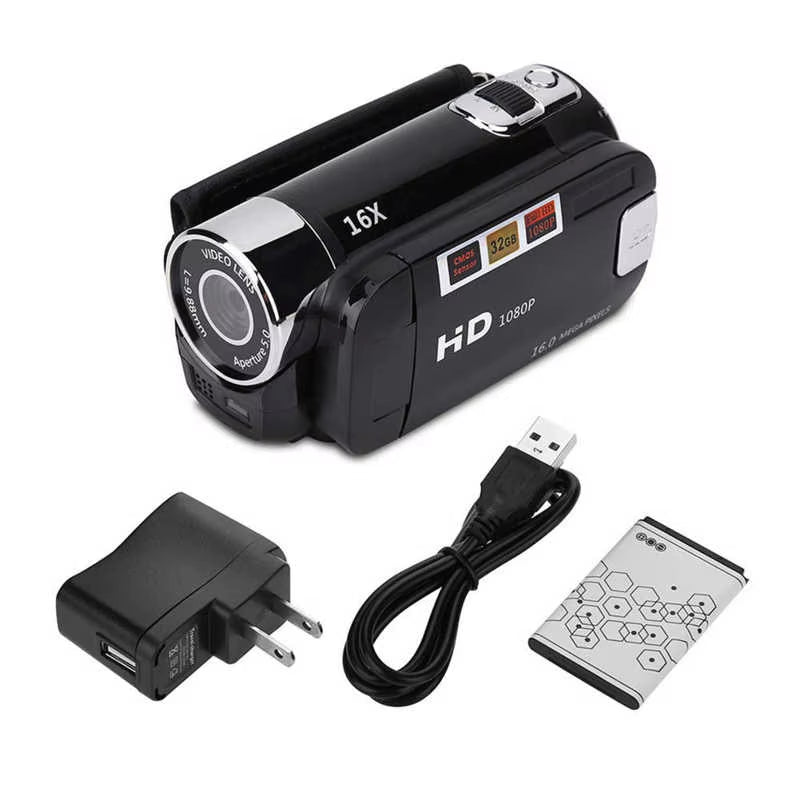 16MP 16X HD Digital Camcorder 720P Full HD 16MP Digital Video Camera 270 Degree Rotation Screen 16X Night Shoot Zoom HOT