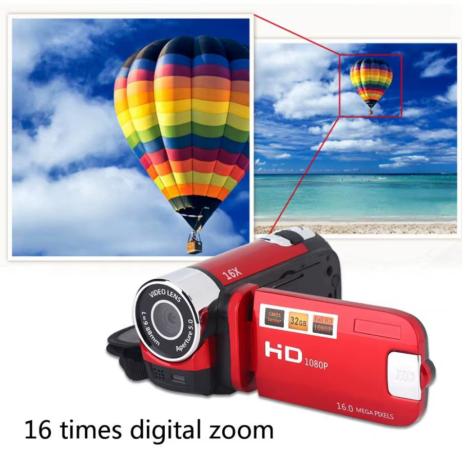 16MP 16X HD Digital Camcorder 720P Full HD 16MP Digital Video Camera 270 Degree Rotation Screen 16X Night Shoot Zoom HOT