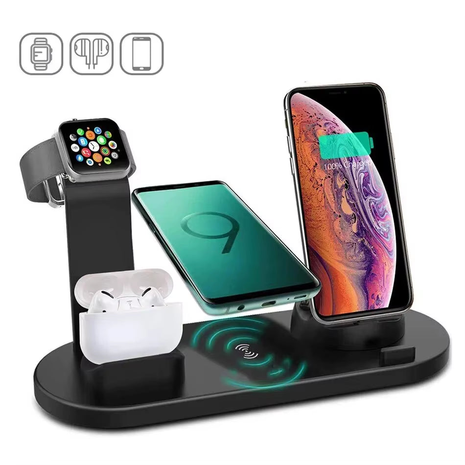 7 in 1 Wireless Charger Stand Pad for Iphone 15 14 13 12 11 X Apple Watch Airpods Desk Phone Chargers Fast Charging Dock Station